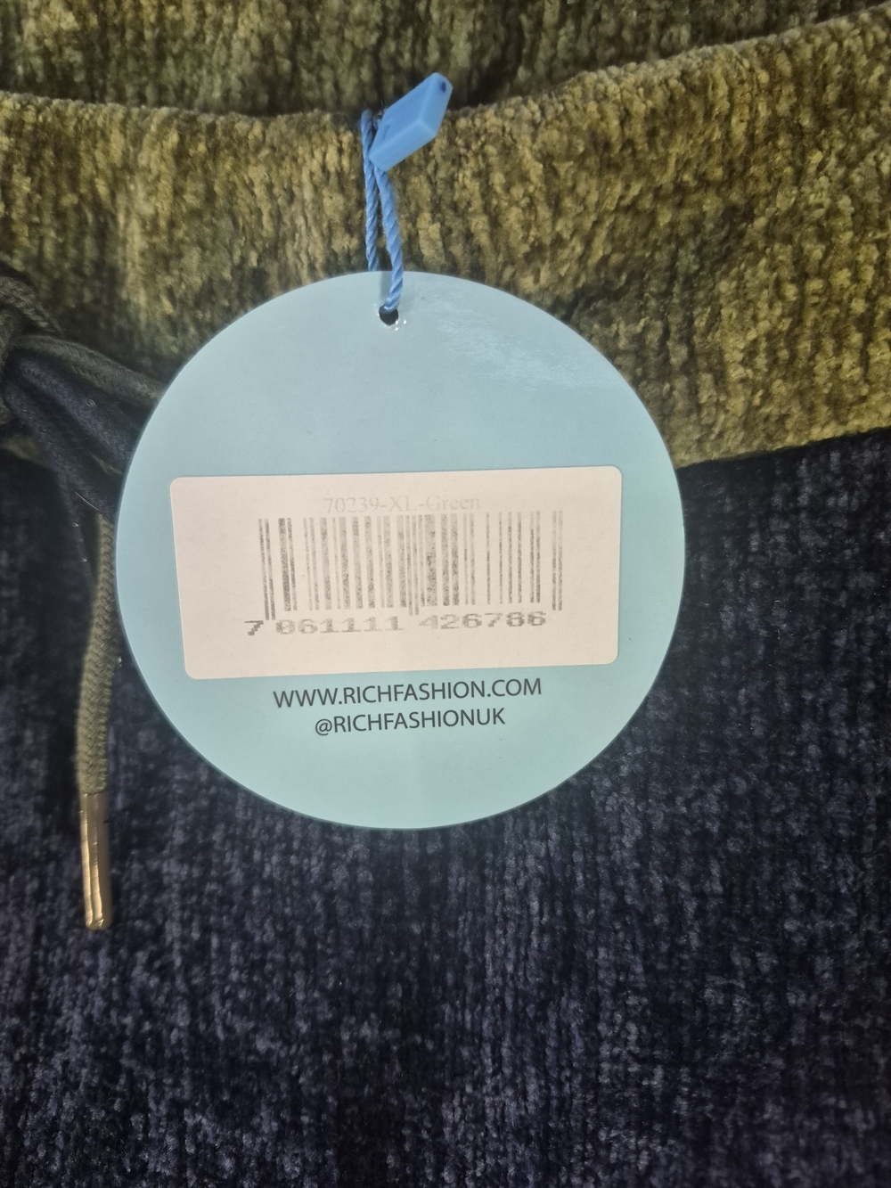 Adrian Two-Tone Velvet Lounge Pants with Scalloped Hem - Picture 8 of 8